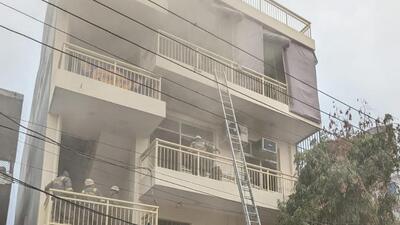 The chief fire officer since food packaging items such as plastic were stored in the building, the fire gave rise to thick smoke that filled the whole building. (HT Photo) The chief fire officer since food packaging items such as plastic were stored in the building, the fire gave rise to thick smoke that filled the whole building. (HT Photo)