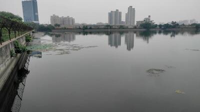 The water storage tanks of Basai water treatment plant near Dwarka Expressway in Gurugram on Friday. (Parveen Kumar/HT) The water storage tanks of Basai water treatment plant near Dwarka Expressway in Gurugram on Friday. (Parveen Kumar/HT)