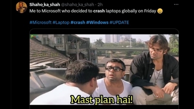 Many users said that the weekend started early after Microsoft faced an outage globally. (X/@shaho_ka_shah) Many users said that the weekend started early after Microsoft faced an outage globally. (X/@shaho_ka_shah)