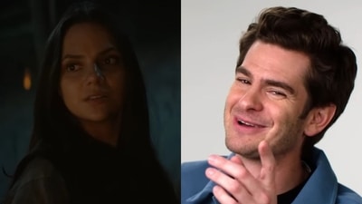 (Left): Dafne Keen returns as Laura in Deadpool & Wolverine; still from the final trailer of the movie. (Right): Andrew Garfield in the December 2021 Wired Autocomplete interview. (Left): Dafne Keen returns as Laura in Deadpool & Wolverine; still from the final trailer of the movie. (Right): Andrew Garfield in the December 2021 Wired Autocomplete interview.
