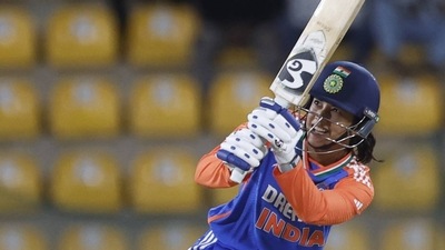 Pakistan finally tasted success in the 10th over in the form of Mandhana who was caught by Aliya Riaz at mid-wicket off the bowling of Syeda Aroob Shah. Shafali departed in the 12th over, but by then, she and Mandhana had already done the damage. (ACC) Pakistan finally tasted success in the 10th over in the form of Mandhana who was caught by Aliya Riaz at mid-wicket off the bowling of Syeda Aroob Shah. Shafali departed in the 12th over, but by then, she and Mandhana had already done the damage. (ACC)