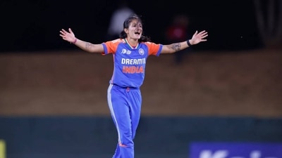 It was raining wickets for India as pacer Renuka Singh (2/14) struck twice in the last two deliveries of her spell. Pakistan were eventually all out for 108 (ACC) It was raining wickets for India as pacer Renuka Singh (2/14) struck twice in the last two deliveries of her spell. Pakistan were eventually all out for 108 (ACC)