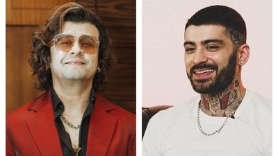 Sonu Nigam; (right) Zayn Malik Sonu Nigam; (right) Zayn Malik