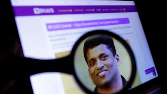 Byju's crisis: BYJU'S owner Byju Raveendran photo is seen on his company web page in this illustration.(Reuters)