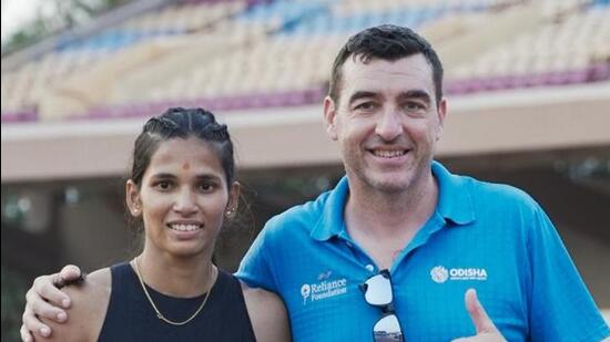 Coach James Hillier has helped evolve Jyothi’s personality besides her track timings. (HT)