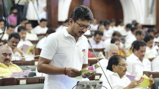 Udhayanidhi won from the Chepauk-Thiruvallikeni assembly constituency during 2021 assembly elections.(PTI file photo)