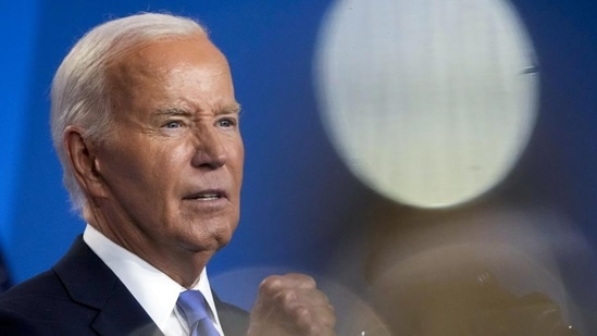 President Joe Biden speaks at a news conference on the final day of the NATO summit in Washington, on July 11. (AP)