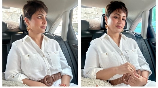 Hina Khan posted pictures from her 'Work Diaries' post her surgery.