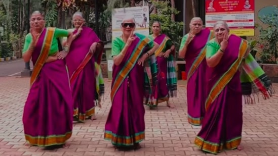 Karnataka: Elderly women performing Vicky Kaushal's Tauba Tauba dance moves. (Instagram/@shantai_second_childhood)