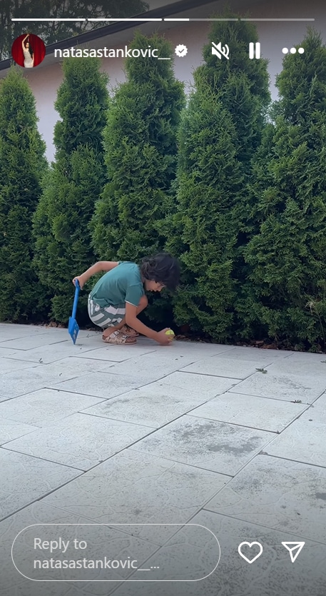 Agastya can be seen playing at Natasa's home in Siberia.