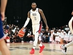 LeBron James in action. LeBron James in action.