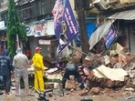 The fire brigade initiated rescue operations, faced with the challenging task of freeing those trapped beneath the rubble. HT Photo The fire brigade initiated rescue operations, faced with the challenging task of freeing those trapped beneath the rubble. HT Photo