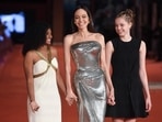 Angelina Jolie attended a premiere with her daughters Zahara Jolie-Pitt and Shiloh Jolie-Pitt. Her two daughters looked equally stunning as they walked the red carpet with their mother.(AFP) Angelina Jolie attended a premiere with her daughters Zahara Jolie-Pitt and Shiloh Jolie-Pitt. Her two daughters looked equally stunning as they walked the red carpet with their mother.(AFP)