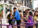Microsoft outage: Passengers in queue at the Kempegowda International Airport Bengaluru amid Microsoft outage, in Bengaluru.(PTI) Microsoft outage: Passengers in queue at the Kempegowda International Airport Bengaluru amid Microsoft outage, in Bengaluru.(PTI)