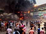 Anti-quota protesters clash with the police in Dhaka on July 18, 2024. (Photo by AFP) Anti-quota protesters clash with the police in Dhaka on July 18, 2024. (Photo by AFP)