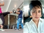 Hina Khan shares an inspiring workout video after her breast cancer surgery. Hina Khan shares an inspiring workout video after her breast cancer surgery.