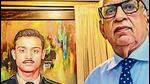Colonel VN Thapar (right) next to a portrait of Captain Vijayant Thapar Colonel VN Thapar (right) next to a portrait of Captain Vijayant Thapar