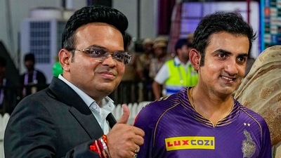 Former Kolkata Knight Riders (KKR) mentor Gautam Gambhir and BCCI Secretary Jay Shah (PTI)