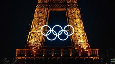Olympic Rings on the Eiffel Tower ahead of the traditional fireworks marking the annual Bastille Day in Paris. (AFP) Olympic Rings on the Eiffel Tower ahead of the traditional fireworks marking the annual Bastille Day in Paris. (AFP)