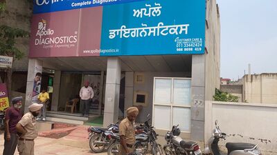 Three motorcycle-borne miscreants fired a gunshot outside a diagnostics laboratory in Dera Bassi. (HT Photo)
