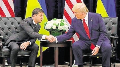Ukrainian President Volodymyr Zelensky and President Donald Trump. (AP Photo) Ukrainian President Volodymyr Zelensky and President Donald Trump. (AP Photo)