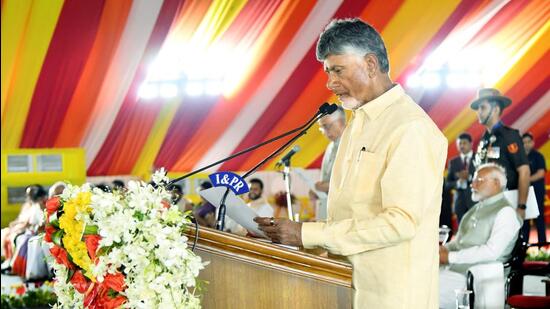 Andhra Pradesh Chief Minister N Chandrababu Naidu asked the MPs to follow up with the Centre on release of grants to Amaravati, Polavaram and Jal Jeevan Mission projects and implementation of promises made in the AP Reorganisation Act, 2014. (PTI)