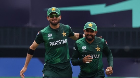 Babar Azam celebrates with Shaheen Shah Afridi(REUTERS)
