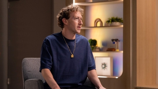 Mark Zuckerberg, chief executive officer of Meta Platforms Inc., during an interview on "The Circuit with Emily Chang" at Meta headquarters in Menlo Park, California, US, on Thursday, July 18, 2024 Photographer: Jason Henry/Bloomberg(Bloomberg)