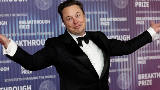 Elon Musk attends the Breakthrough Prize awards in Los Angeles, California, US.(Reuters)