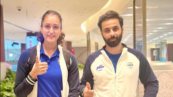 Manika Batra (left) and Aman Balgu. (HT)