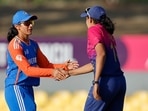 Smriti Mandhana captained Team India after Harmanpreet Kaur walked off the field during the UAE innings(BCCI)