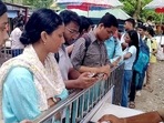 Students studying in Bangladesh upon their arrival in India, at the Hili International Immigration check post in Dakshin Dinajpur district of West Bengal on Sunday. Students studying in Bangladesh upon their arrival in India, at the Hili International Immigration check post in Dakshin Dinajpur district of West Bengal on Sunday.