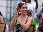 Meghan Markle watches her husband Prince Harry play in an exhibition sitting volleyball match, in Abuja, Nigeria, Saturday, May 11, 2024. Prince Harry and his wife Meghan are in Nigeria to champion the Invictus Games, which he founded to aid the rehabilitation of wounded and sick servicemembers and veterans. Meghan Markle watches her husband Prince Harry play in an exhibition sitting volleyball match, in Abuja, Nigeria, Saturday, May 11, 2024. Prince Harry and his wife Meghan are in Nigeria to champion the Invictus Games, which he founded to aid the rehabilitation of wounded and sick servicemembers and veterans.