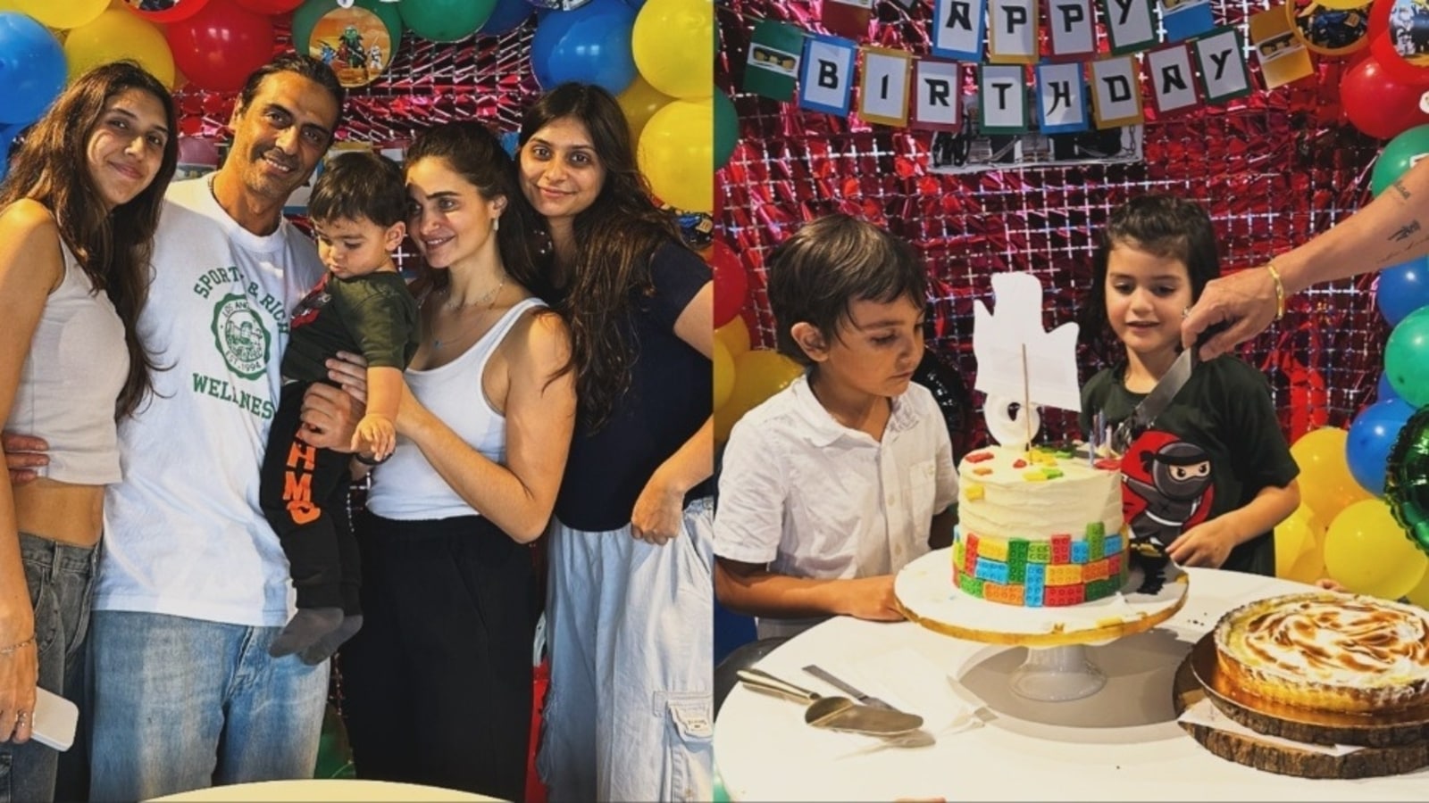 Arjun Rampal's daughters Mahikaa, Myra celebrate his sons' Arik and Ariv's birthdays; GF Gabriella shares inside pics