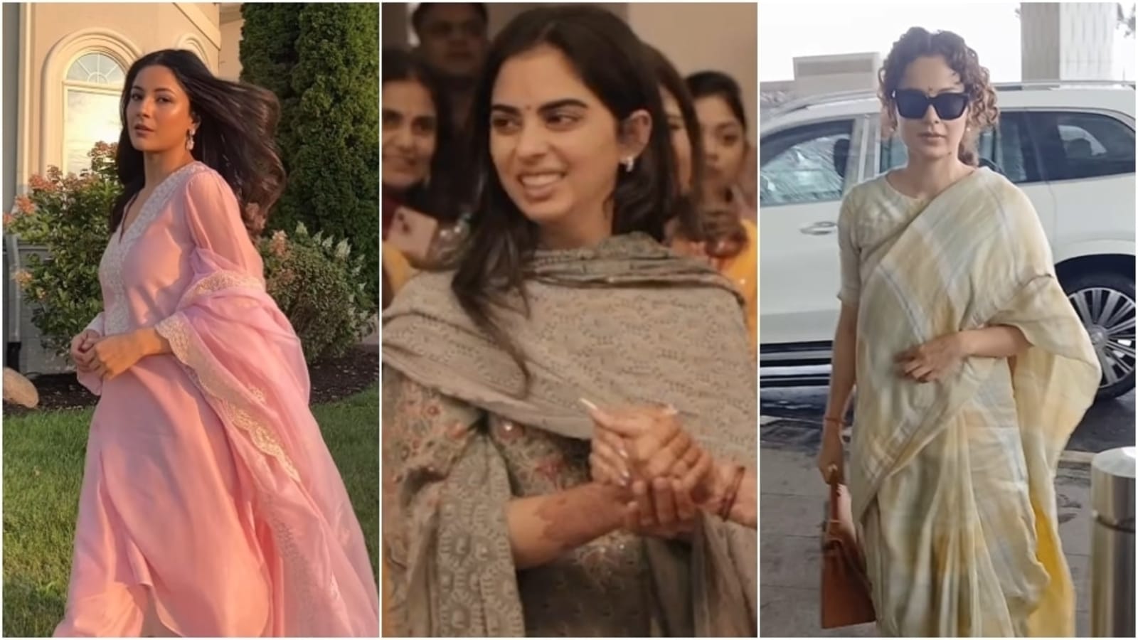 Isha Ambani and Shehnaaz Gill in pretty suits to Kangana Ranaut in elegant saree: Best-dressed celebs of the day