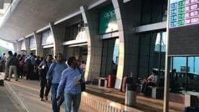 Ever since the new terminal building has begun operations, the Pune Airport authorities have banned transport cabs and auto-rickshaws from entering the premises to pick-up or drop passengers. (HT FILE)