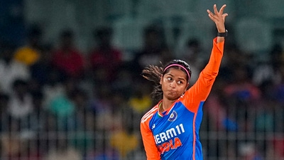 India's bowler Shreyanka Patil (PTI) India's bowler Shreyanka Patil (PTI)