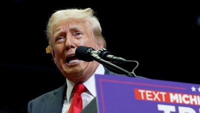 Republican presidential nominee, former U.S. President Donald Trump speaks during a campaign rally in Michigan (Getty Images via AFP) (Getty Images via AFP) Republican presidential nominee, former U.S. President Donald Trump speaks during a campaign rally in Michigan (Getty Images via AFP) (Getty Images via AFP)