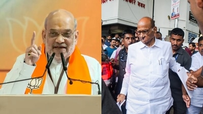 Amit Shah launched sharp attacks on Nationalist Congress Party (Sharadchandra Pawar) supremo Sharad Pawar over corruption. (PTI) Amit Shah launched sharp attacks on Nationalist Congress Party (Sharadchandra Pawar) supremo Sharad Pawar over corruption. (PTI)