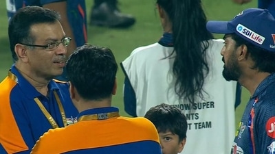 LSG owner Sanjiv Goenka with captain KL Rahul after losing to DC during IPL 2024 (@mufaddal_vohra/ X) LSG owner Sanjiv Goenka with captain KL Rahul after losing to DC during IPL 2024 (@mufaddal_vohra/ X)