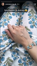 The actor wore a blue bracelet with pictures of Guruji around it. The actor wore a blue bracelet with pictures of Guruji around it.