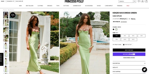 The price of Disha Patani's maxi dress. (us.princesspolly.com)