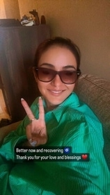 Jasmine Bhasin shared a health update on her Instagram stories. (Instagram/@jasminbhasin2806) Jasmine Bhasin shared a health update on her Instagram stories. (Instagram/@jasminbhasin2806)