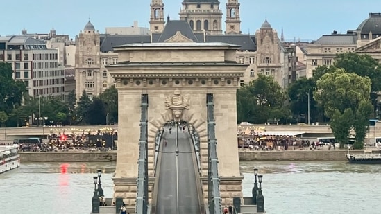 She shared the snapshots from Budapest, writing, “All in a days work! #budapest."