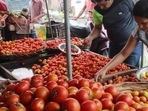 Hot weather and heavy rain have pushed up prices of most groceries, especially tomatoes, potatoes and onions, the Economic Survey noted. Hot weather and heavy rain have pushed up prices of most groceries, especially tomatoes, potatoes and onions, the Economic Survey noted.