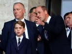 Soccer Football - Euro 2024 - Final - Spain v England - Berlin Olympiastadion, Berlin, Germany - July 14, 2024 Britain's Prince William, Prince of Wales and Prince George are seen inside the stadium before the match.