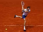 Daniil Medvedev in action at Roland Garros.
