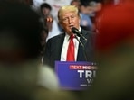 TOPSHOT - Former US President and 2024 presidential nominee Donald Trump speaks during a campaign rally with US Senator and vice presidential nominee J.D. Vance at Van Andel Arena in Grand Rapids, Michigan, on July 20, 2024. (Photo by Jim WATSON / AFP) TOPSHOT - Former US President and 2024 presidential nominee Donald Trump speaks during a campaign rally with US Senator and vice presidential nominee J.D. Vance at Van Andel Arena in Grand Rapids, Michigan, on July 20, 2024. (Photo by Jim WATSON / AFP)
