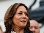 U.S. Vice President Kamala Harris, looks on during an event with the women and men's National Collegiate Athletic Association (NCAA) Champion teams in her first public appearance since President Joe Biden dropped out of the 2024 race, on the South Lawn of the White House, Washington, U.S., July 22, 2024. REUTERS/Nathan Howard