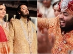 Anant Ambani wears a giant solitaire sarpech, designed by Nita Ambani for his wedding. Anant Ambani wears a giant solitaire sarpech, designed by Nita Ambani for his wedding.